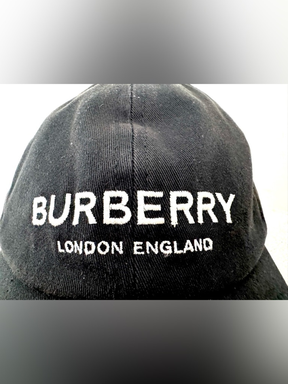 BURBERRY London England Logo Cap Hat Black Cotton Snapback Unisex Small + COA - Picture 7 of 9